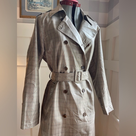 Designer OPDV Paris Classic Plaid Double-Breasted Coat Size 12 - Picture 9 of 9